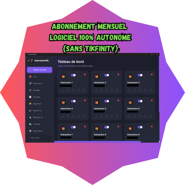 Abonnement logiciel autonome (InteractionIRL)